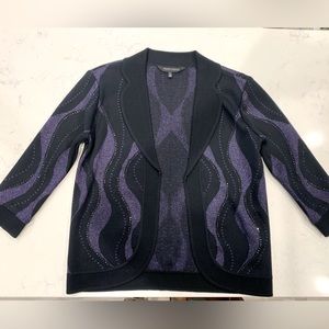 Ming Wang Abstract Print Cardi